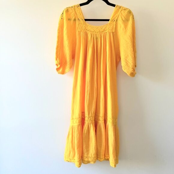 Vintage California Miss yellow cotton babydoll dress. - Picture 4 of 7